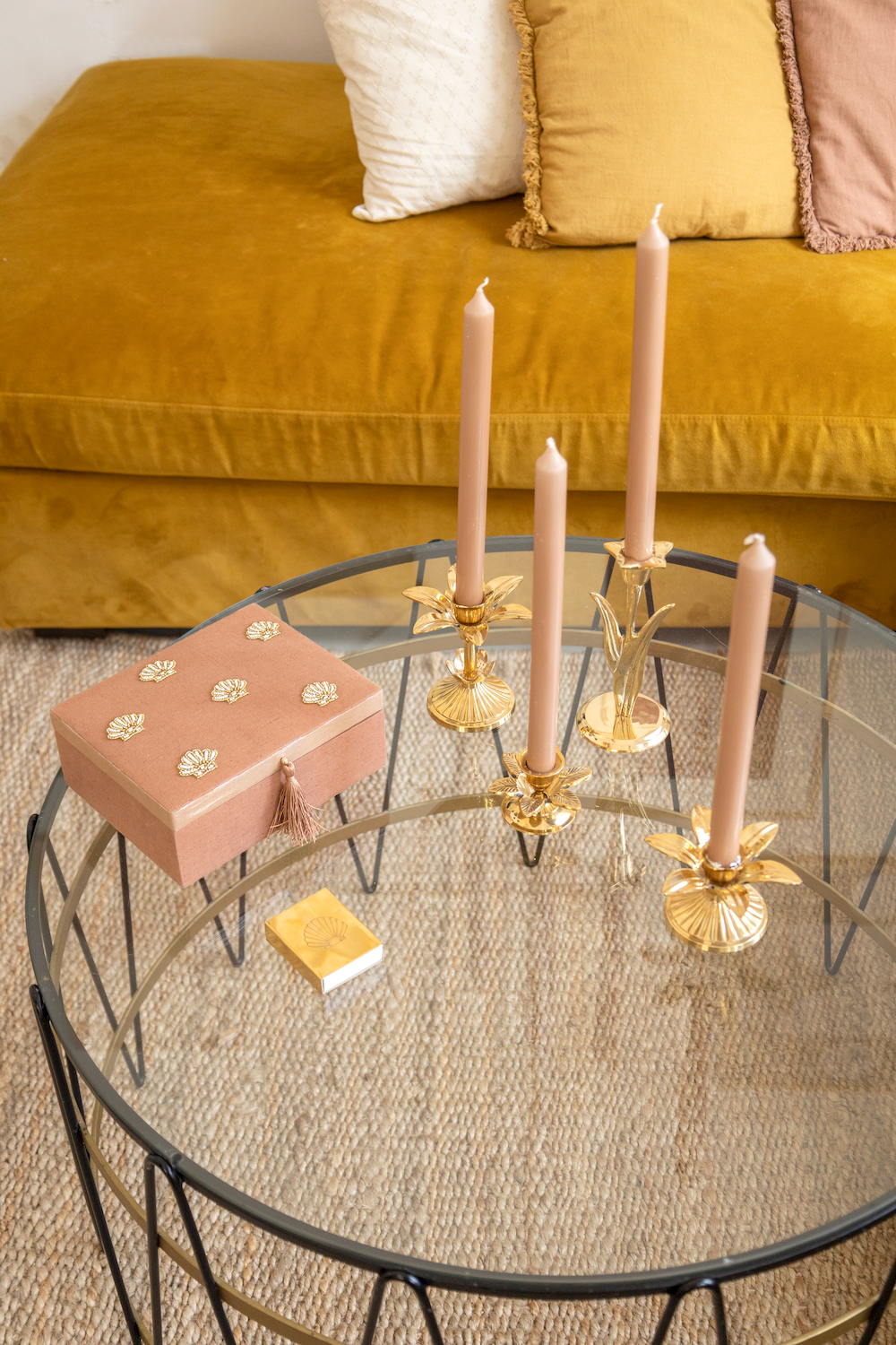 Cotton linen box shells terra