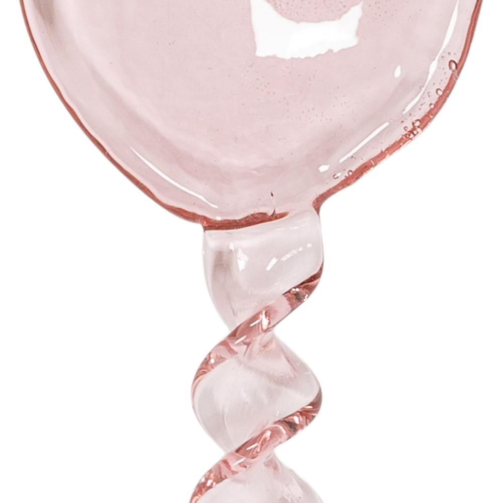 Glass coffee spoons spiral blush (set/2)